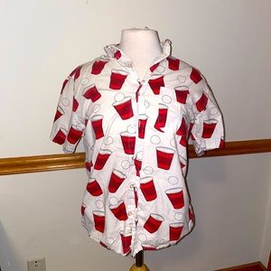 Red Solo cup button up